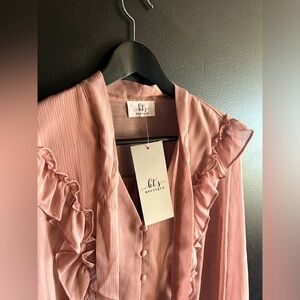 KT Boutique Harlow Ciffon Tie Front Blouse Large